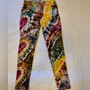 Colorful Custom Tie-Dye Leggings, Size M